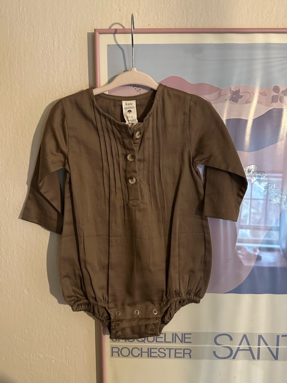 kate quinn brown pintuck baby romper